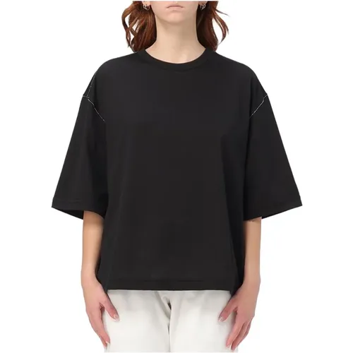 Casual T-Shirt mit Einzigartigem Design , Damen, Größe: 2XS - Fabiana Filippi - Modalova