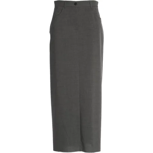 Chic Grey Long Skirt , female, Sizes: S, M, XS, L - Department Five - Modalova