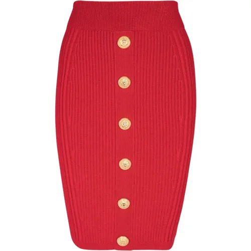Knit pencil skirt , female, Sizes: S, XS - Balmain - Modalova