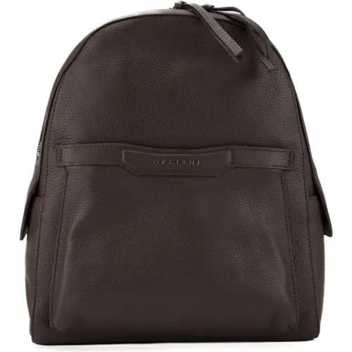 Leather Backpack with Double Zip Closure , female, Sizes: ONE SIZE - Orciani - Modalova