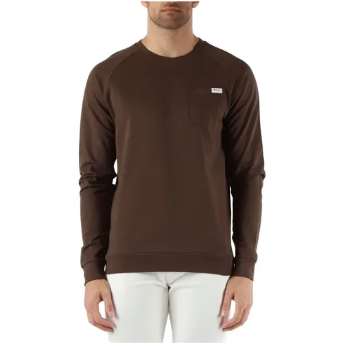 Cotton Active Pocket Crewneck Sweatshirt , male, Sizes: L, 2XL, M - Aquascutum - Modalova