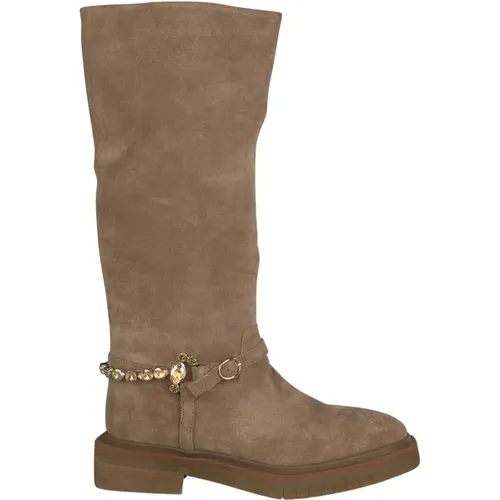 Leather Platform Boots , female, Sizes: 8 UK, 5 UK, 3 UK, 6 UK, 4 UK - Alma en Pena - Modalova