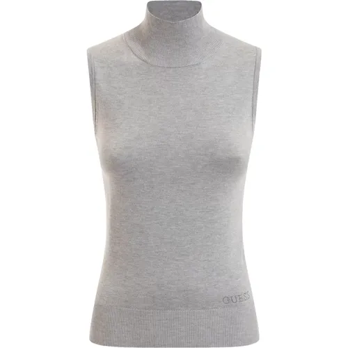 Ärmelloses Stricktop Zelinda mit Stehkragen , Damen, Größe: S - Guess - Modalova