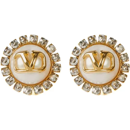 Golden Glass Beads Pin Earrings , female, Sizes: ONE SIZE - Valentino Garavani - Modalova