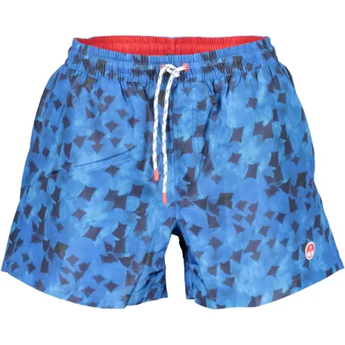 Blaue Herren Badeboxer mit Elastischem Bund und Taschen - North Sails - Modalova