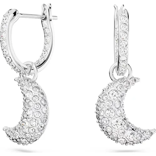 Rhodium Plated Luna Earrings , female, Sizes: ONE SIZE - Swarovski - Modalova