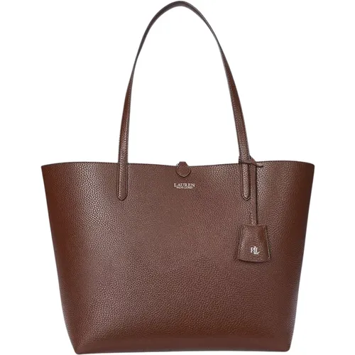 Large double-face faux leather tote , female, Sizes: ONE SIZE - Ralph Lauren - Modalova