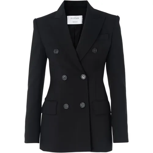 Schwarzer Wollblazer Adamo Sportmax - SPORTMAX - Modalova