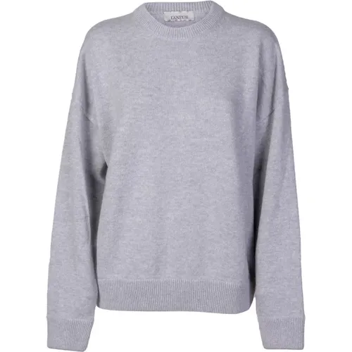 Womens Sweater. Round Neck Wool and Angora Blend. Made in Italy , female, Sizes: XS, 2XS - Laneus - Modalova