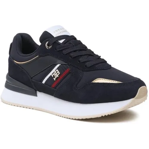 Schwarze Sneakers , Damen, Größe: 37 EU - Tommy Hilfiger - Modalova