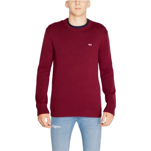 Herren Bordeaux Strickwaren mit Langen Ärmeln , Herren, Größe: M - Tommy Hilfiger - Modalova