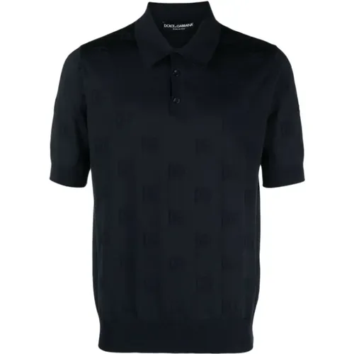 Seidenes Logo Polo Shirt , Herren, Größe: S - Dolce & Gabbana - Modalova