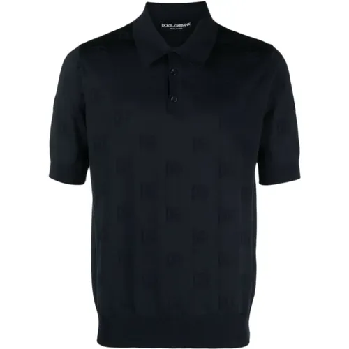 Seidenes Logo Polo Shirt , Herren, Größe: XL - Dolce & Gabbana - Modalova