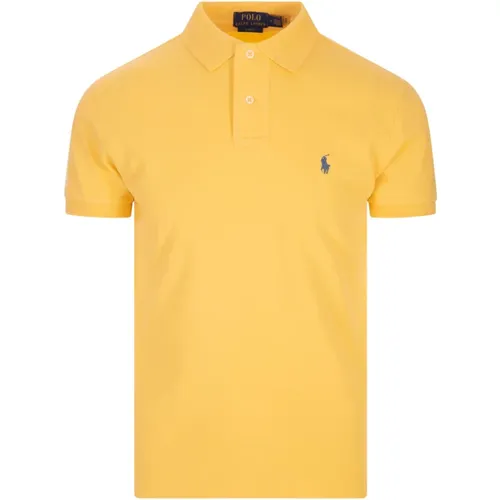 Gelbes Custom Slim Fit Poloshirt , Herren, Größe: 2XL - Ralph Lauren - Modalova