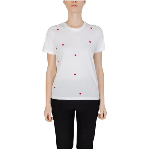 Printed Round Neck T-Shirt , female, Sizes: M - Only - Modalova
