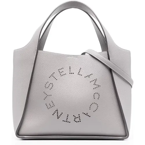 Grey Faux Leather Logo Crossbody Bag , female, Sizes: ONE SIZE - Stella Mccartney - Modalova
