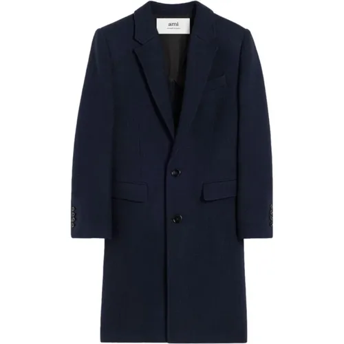 Wool Single-Breasted Coat , male, Sizes: S - Ami Paris - Modalova