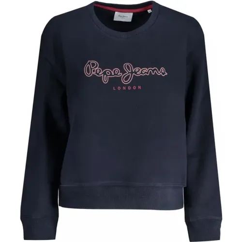 Blauer Baumwollpullover , Damen, Größe: M - Pepe Jeans - Modalova