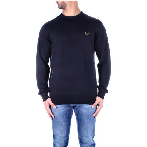 Blaue Logo Pullover , Herren, Größe: L - Fred Perry - Modalova