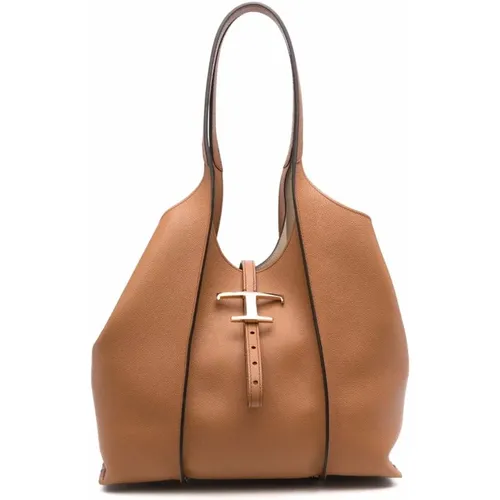 Leather T-Logo Tote Bag , female, Sizes: ONE SIZE - TOD'S - Modalova