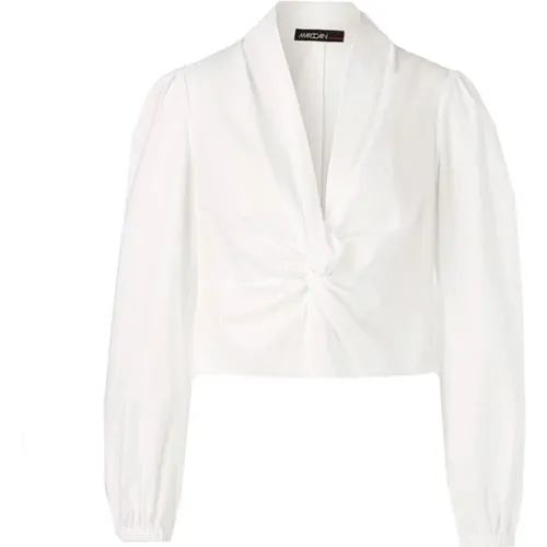 Elegante Offwhite Bluse mit Knopfdetail , Damen, Größe: L - Marc Cain - Modalova