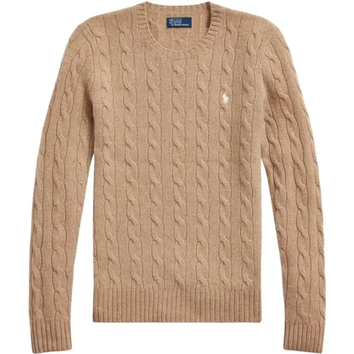 Classic Julianna Sweater in Camel Melange , female, Sizes: L - Polo Ralph Lauren - Modalova