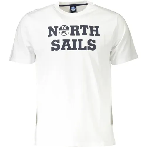 Elegantes Weißes Rundhals T-Shirt , Herren, Größe: M - North Sails - Modalova