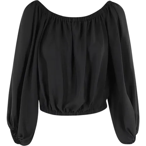 Bardot-Ausschnitt Bluse mit Elastischem Bund , Damen, Größe: 2XS - Federica Tosi - Modalova