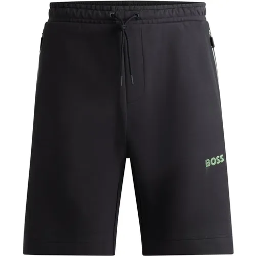 Elastische Interlock-Shorts mit 3D-Branding , Herren, Größe: L - BOSS Green - Modalova