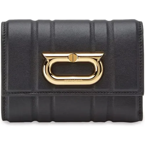 Padded Wallet with Gold-Tone Hardware , female, Sizes: ONE SIZE - Salvatore Ferragamo - Modalova