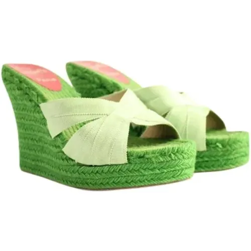 Pre-owned Fabric sandals , female, Sizes: 4 UK - Christian Louboutin Pre-owned - Modalova