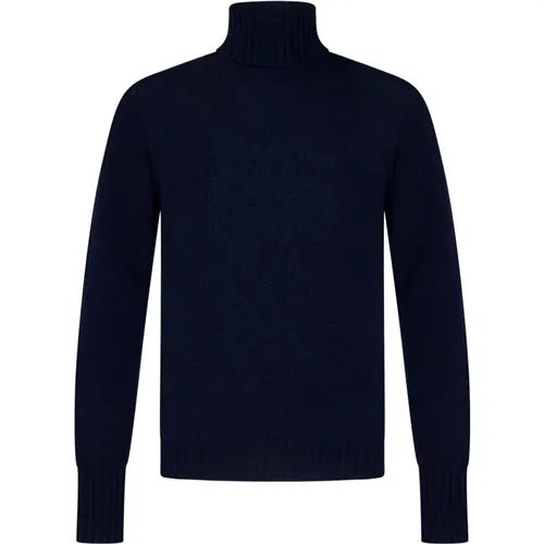 Blauer Kaschmir Rollkragenpullover , Herren, Größe: XL - Drumohr - Modalova