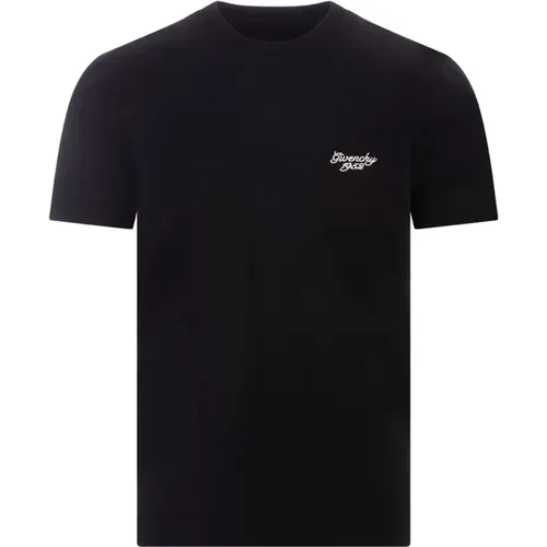 Schwarzes T-Shirt mit 1952 Signatur , Herren, Größe: L - Givenchy - Modalova