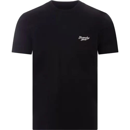 Schwarzes T-Shirt mit 1952 Signatur , Herren, Größe: S - Givenchy - Modalova