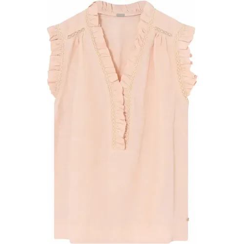 Feminine Top with Embroidered Details , female, Sizes: XS - Gustav - Modalova