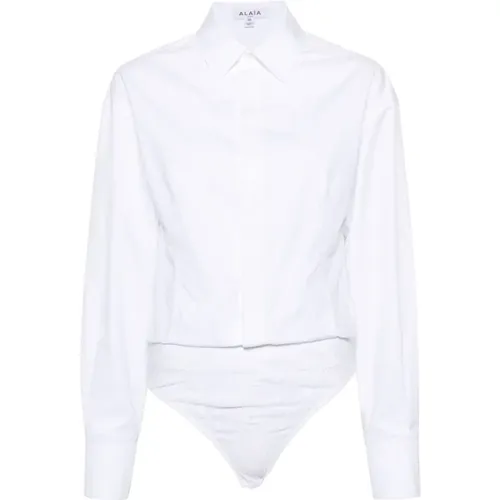 Cotton Shirt Bodysuit , female, Sizes: M - Alaïa - Modalova