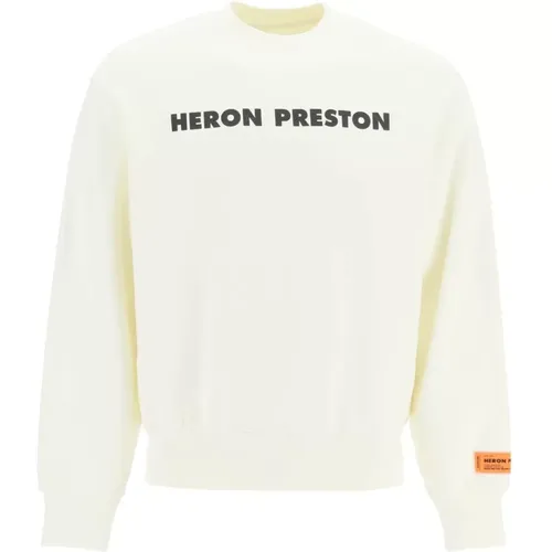 Organische Baumwoll-Crewneck-Sweatshirt mit Logo-Print , Herren, Größe: M - Heron Preston - Modalova