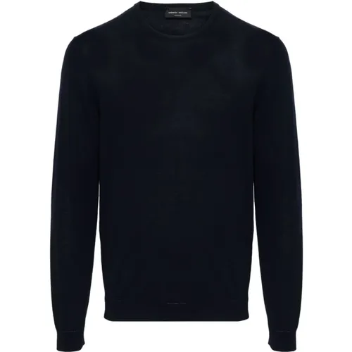 Cotton Sweater with Ribbed Hem , male, Sizes: 2XL, M, S, XL, L - Roberto Collina - Modalova
