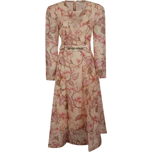 Coral Hibiscus Dress for Women , female, Sizes: L - Zimmermann - Modalova