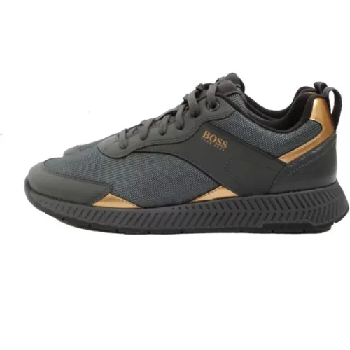 Mens Grey/Titanium Sneakers , male, Sizes: 5 UK - Hugo Boss - Modalova