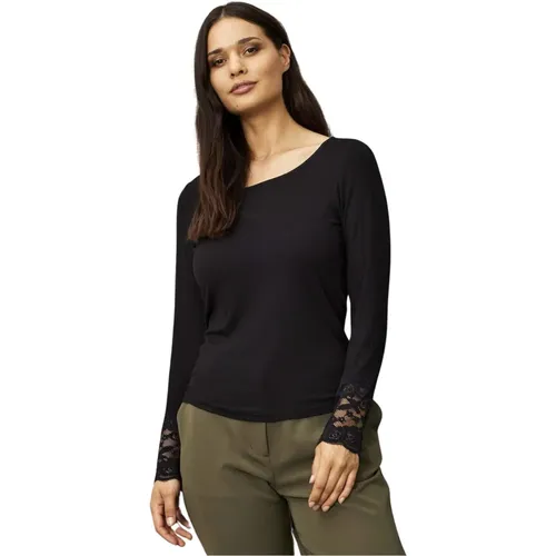 Elegante Vivian Bluse in Schwarz , Damen, Größe: L - IN FRONT - Modalova