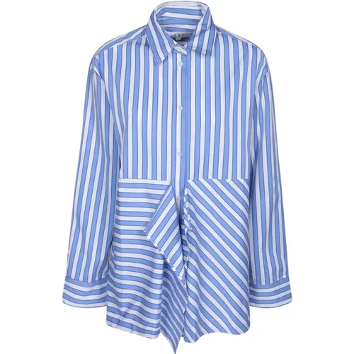 Flared Shirt mit Ausschnitten , Damen, Größe: 2XS - JW Anderson - Modalova