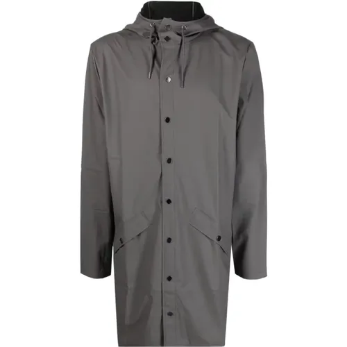 Hooded Waterproof Jacket - Medium Grey , male, Sizes: XL, S, M - Rains - Modalova