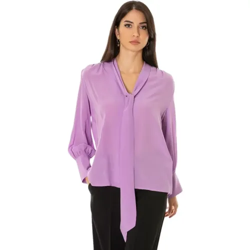 Silk Shirt - Cool Lilac , female, Sizes: XS, M - Simona Corsellini - Modalova