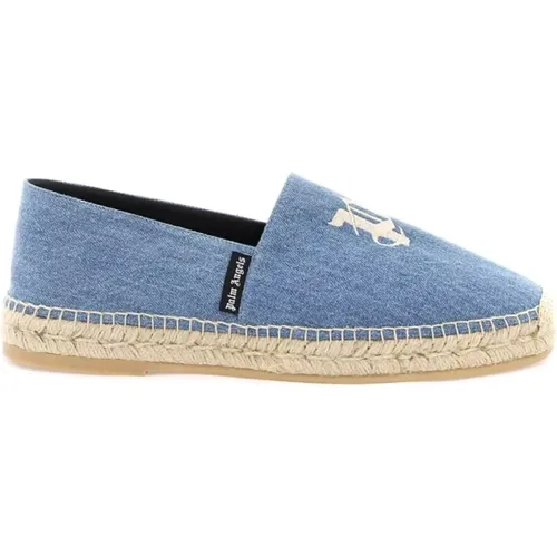 Denim Espadrilles mit Besticktem Logo , Herren, Größe: 42 EU - Palm Angels - Modalova