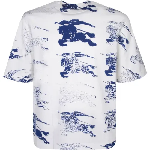 Contrasting Logo Print T-Shirt , male, Sizes: L, M, S, XL - Burberry - Modalova