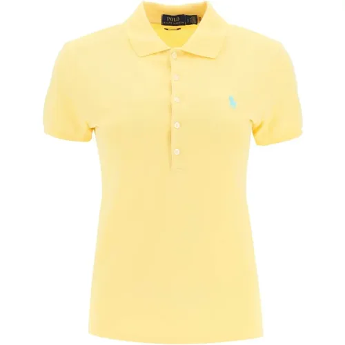 Slim Fit Stretch Cotton Polo Shirt , female, Sizes: L, S, XL, XS, M - Ralph Lauren - Modalova