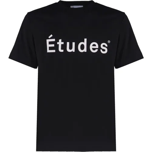 Weißes Logo-Print Baumwoll-T-Shirt , Herren, Größe: L - Études - Modalova