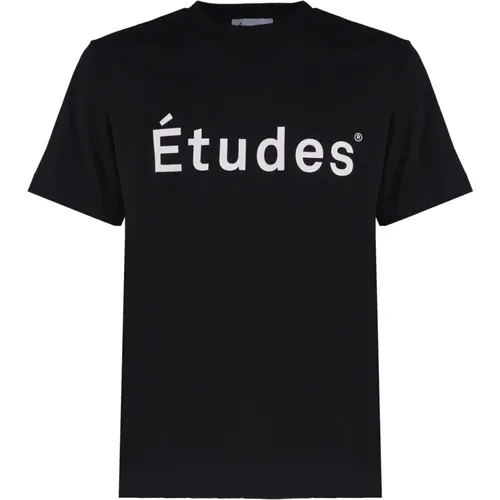 Weißes Logo-Print Baumwoll-T-Shirt , Herren, Größe: S - Études - Modalova