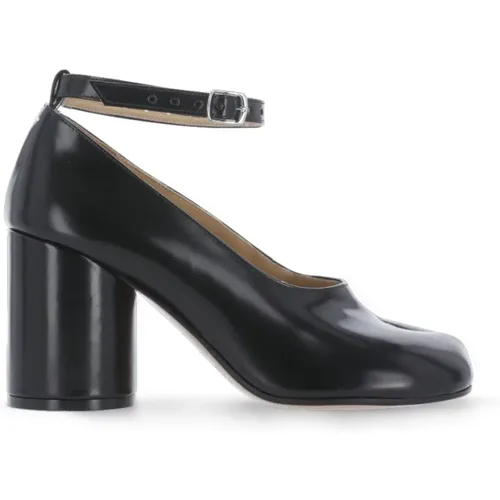 Leather Décolleté with Tabi Toe and Ankle Belt , female, Sizes: 4 1/2 UK - Maison Margiela - Modalova